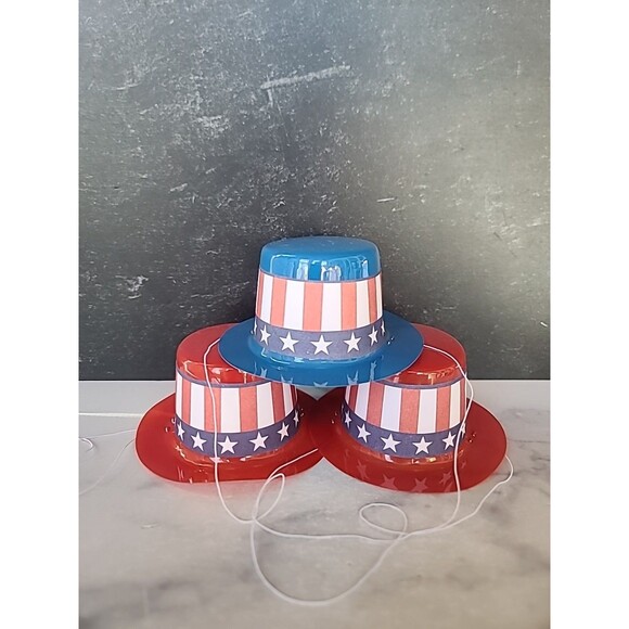 Stars And Stripes Party Plastic Hats - Picture 1 of 10